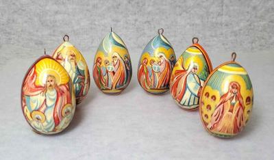 Bs018 russian orthodox easter resurrection depiction egg ornaments