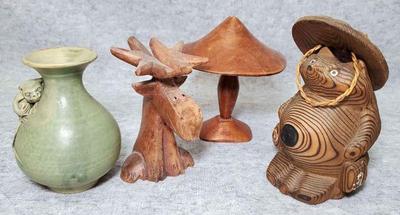 Mb092 whimsical artisan animal figures mushroom