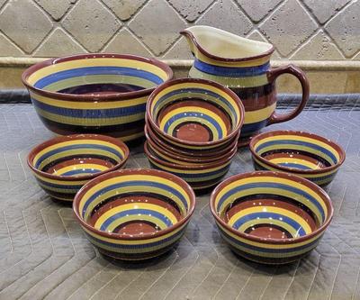 Useful bright colored longaberger pottery