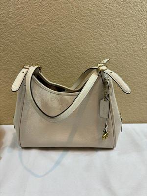 Authentic cream coach handbag made in vietnam