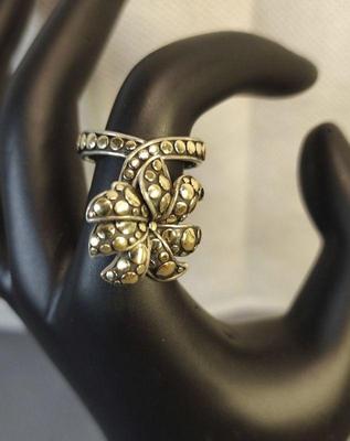 John hardy 18k sterling dangle flower ring