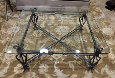 Glass top coffee table