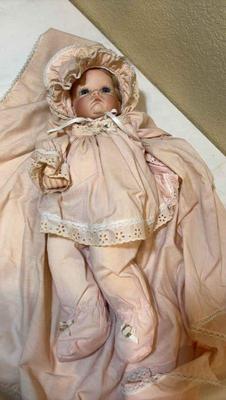 Vintage sugar britches doll in pink