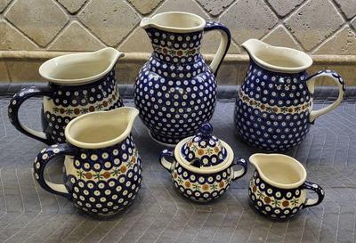 Boleslawiec mosquito polish pottery pitchers plus