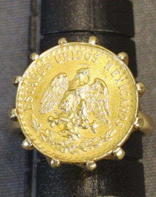 14k ring wmexico coin