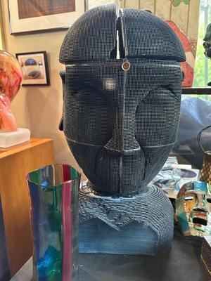 Gregory Roberts "Inner Alien" carved ceramic honeycomb head