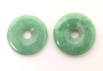 Lot 110 chinese jadeite jewelry bi' disc pair, 7grams