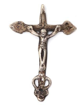 Sale Photo Thumbnail #86: Lot 89 spanish colonial silver crucifix pendant 18th c.