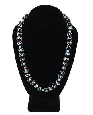 Lot 138 millefiori glass venetian art glass bead turquoise necklace