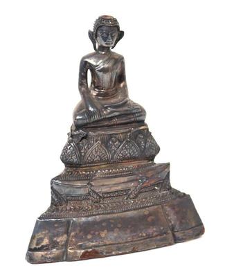 Sale Photo Thumbnail #242: Lot 248 fine southeast asian silver clad seated buddha statue