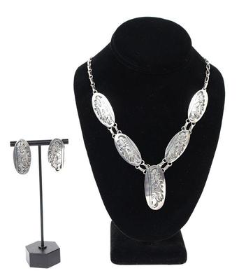 Lot 137 sterling silver native american necklace earring set