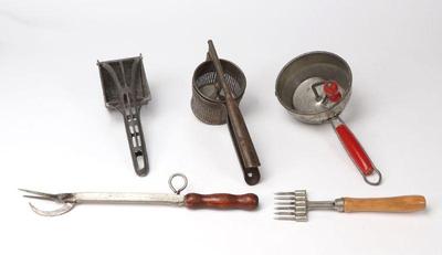Lot 190 group of old kitchen utensils