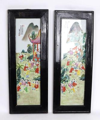Lot 423 pair of chinese porcelain plaques