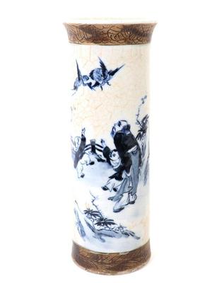 Lot 424 chinese cylindrical crackle glaze vase