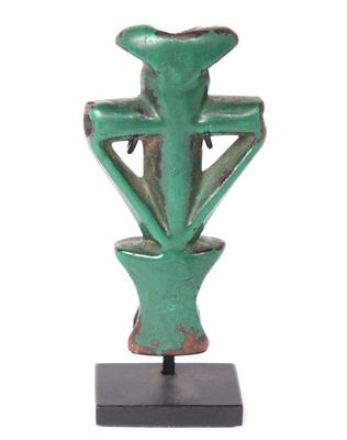 Lot 146 excellent green painted whistle mossi peoples
