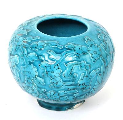 Lot 242 islamic raised relief turquoise bowl qajar dynasty 1789 1925