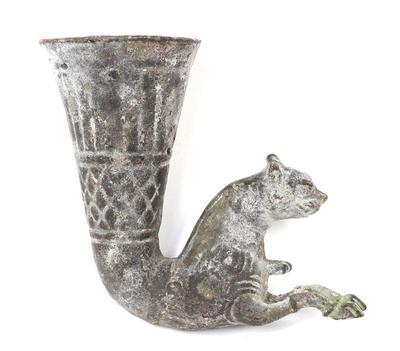 Lot 172 persian bronze rhyton drinking vessel
