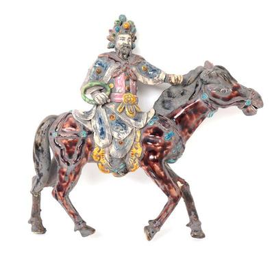 Lot 366 chinese terracotta warrior on horseback rooftile qing dynasty