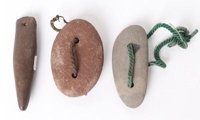 Sale Photo Thumbnail #27: Lot 27 native american gorget stone implements