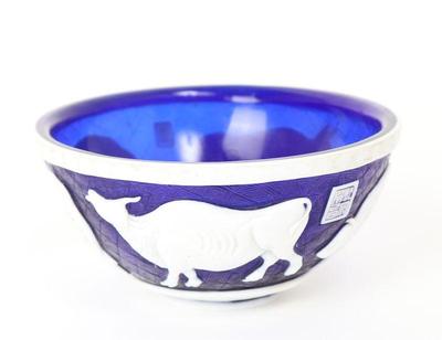 Lot 357 chinese peking glass bowl bull