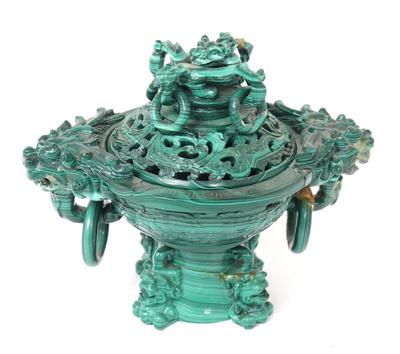 Lot 310 old chinese malachite incense burner