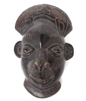 Lot 475 bamileke carved face mask