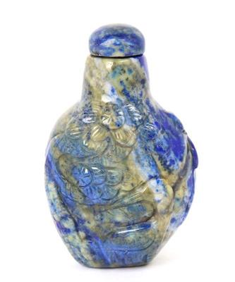 Lot 292 chinese lapis carved snuff bottle