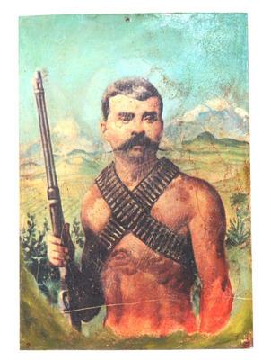 Sale Photo Thumbnail #180: Lot 186 emiliano zapata salazar oil on tin