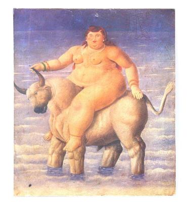 Sale Photo Thumbnail #179: Lot 185 the rape of europa tin poster by botero