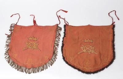 Lot 81 pair of fine trumpeter flags wcoat of arms