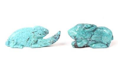 Lot 163 miniature turquoise carved animals