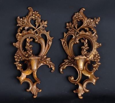 Lot 522 sirocco carved wood wall sconces