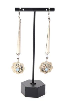Lot 127 stunning fire opal sterling silver earrings