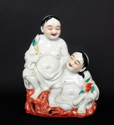 Lot 421 ancient pose of two immortals republic period
