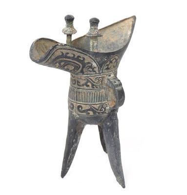 Lot 341 chinese archaistic style wine cup vessel
