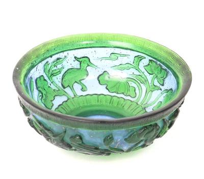 Lot 358 lovely chinese blue green peking glass bowl