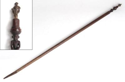Lot 34 filipino double human finial staff