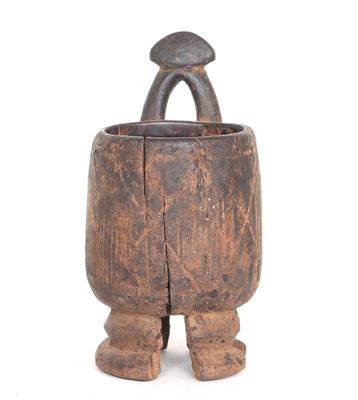 Lot 482 chieftains bowl w abstract head handle bamileke peoples