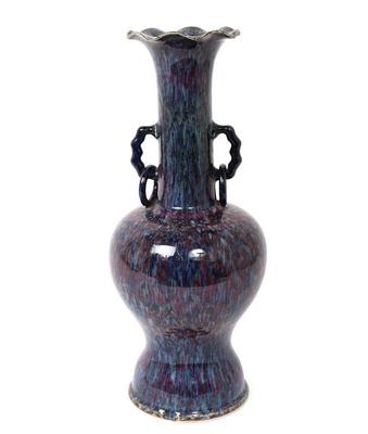 Lot 401 chinese drip glaze blue purple vase