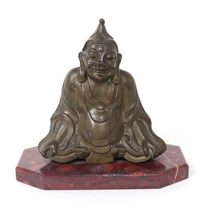 Lot 333 chinese heavy metal statue of a scholar
