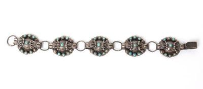 Lot 136 vintage navajo silver turquoise bracelet