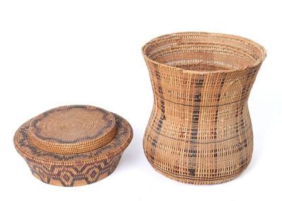 Lot 454 nesting rattan and bamboo baskets
