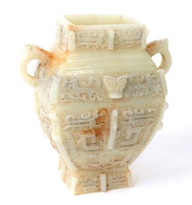 Lot 308 chinese white hardstone vase