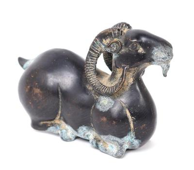 Lot 331 bronze model of recumbent ram