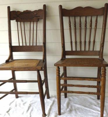 Oak straight chairs
