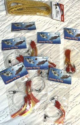 New red yellow shrimp fly rigs