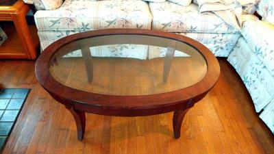 Beveled glass coffee table