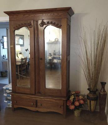 Antique oak armoire