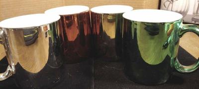 Metalic ceramic mug set