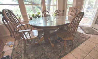 Oak table chairs